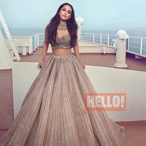 SONAKSHI SINHA CHROME APPLIQUE HEAVY EMBROIDERY LEHENGA SET