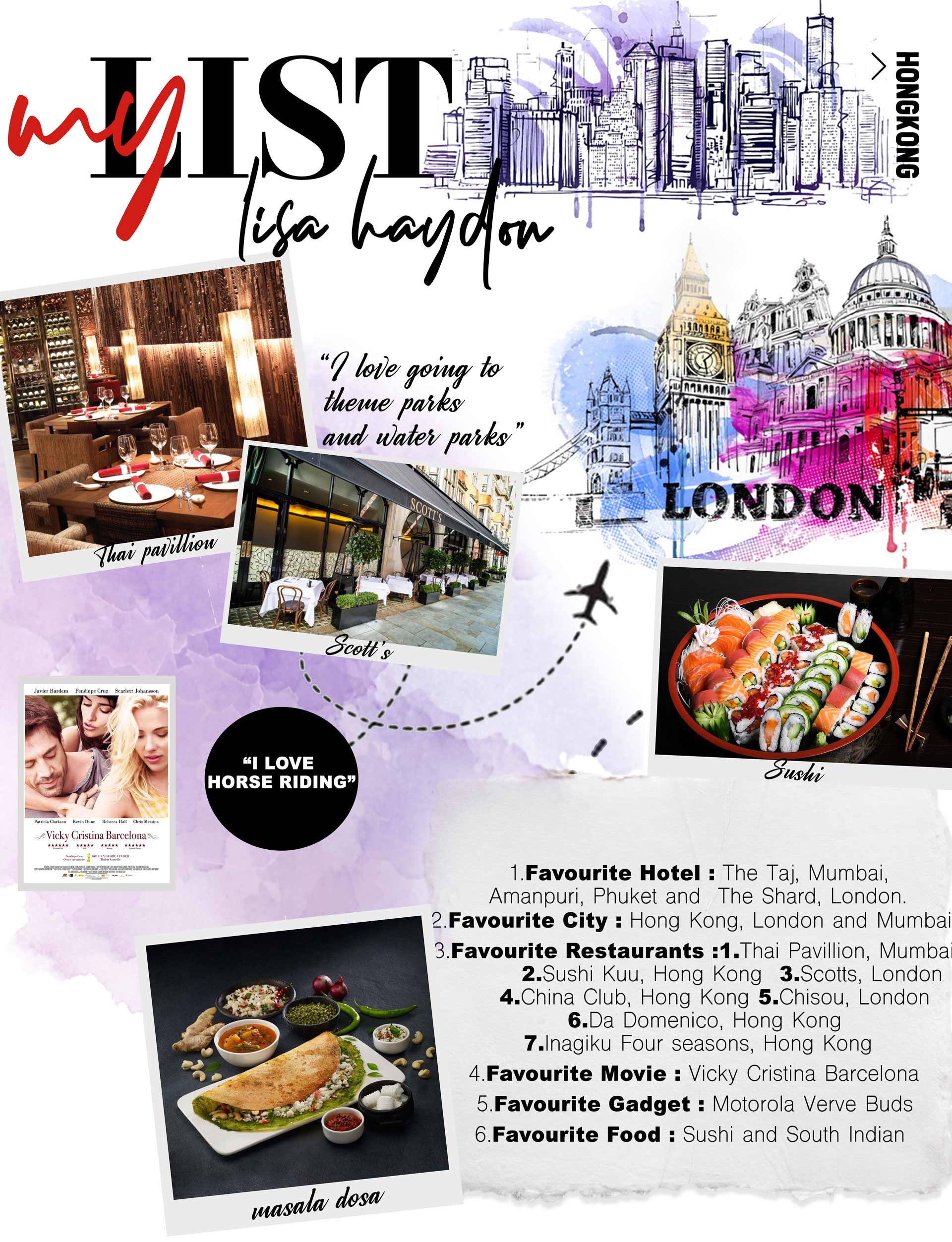 MY LIST: LISA HAYDON