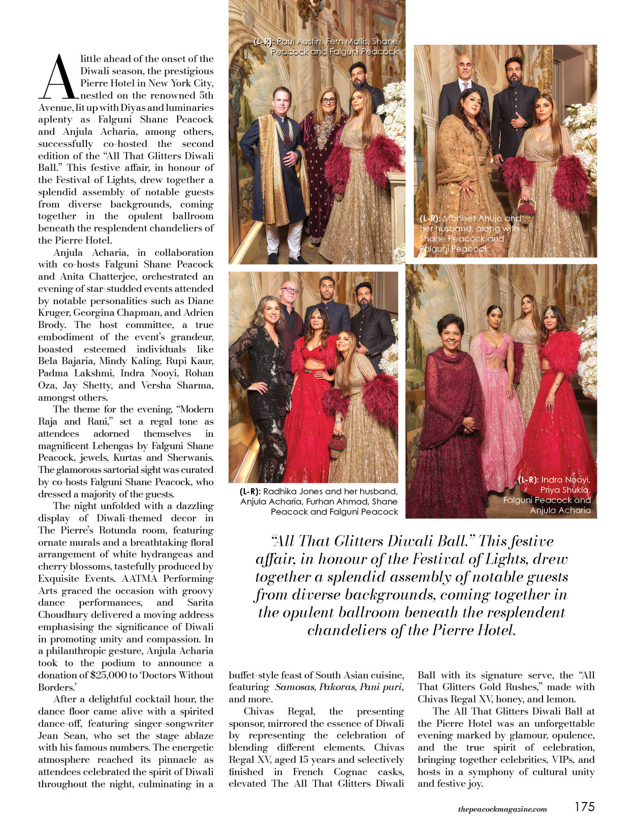 Falguni Shane Peacock Diwani Celebration in new york