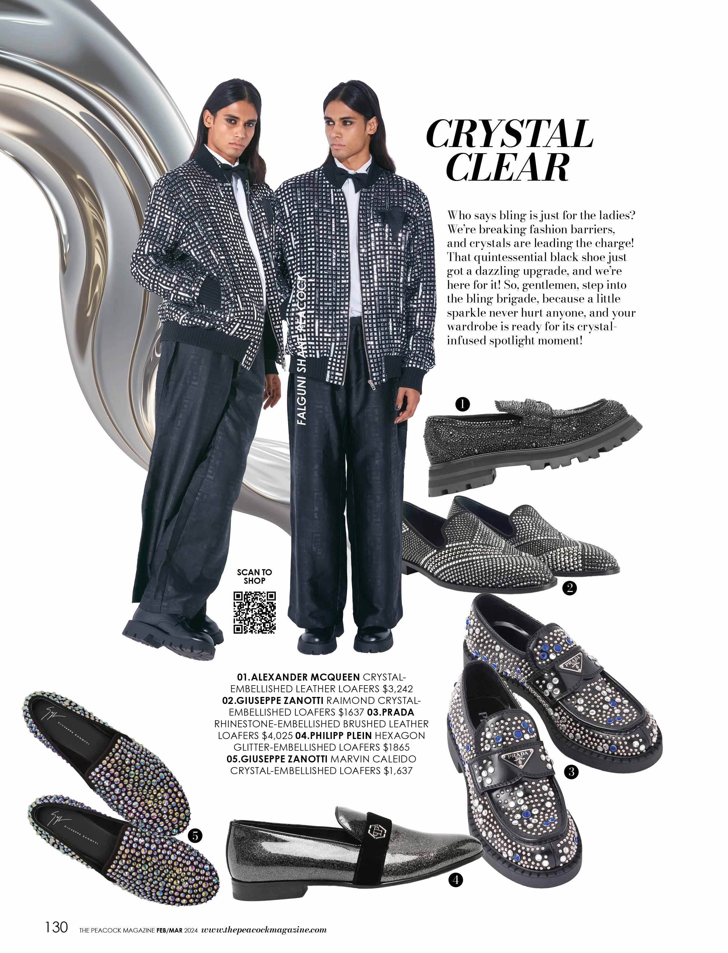 Crystal Clear-fashion-layout-the-peacock-magazine-aniversery-issue-2024