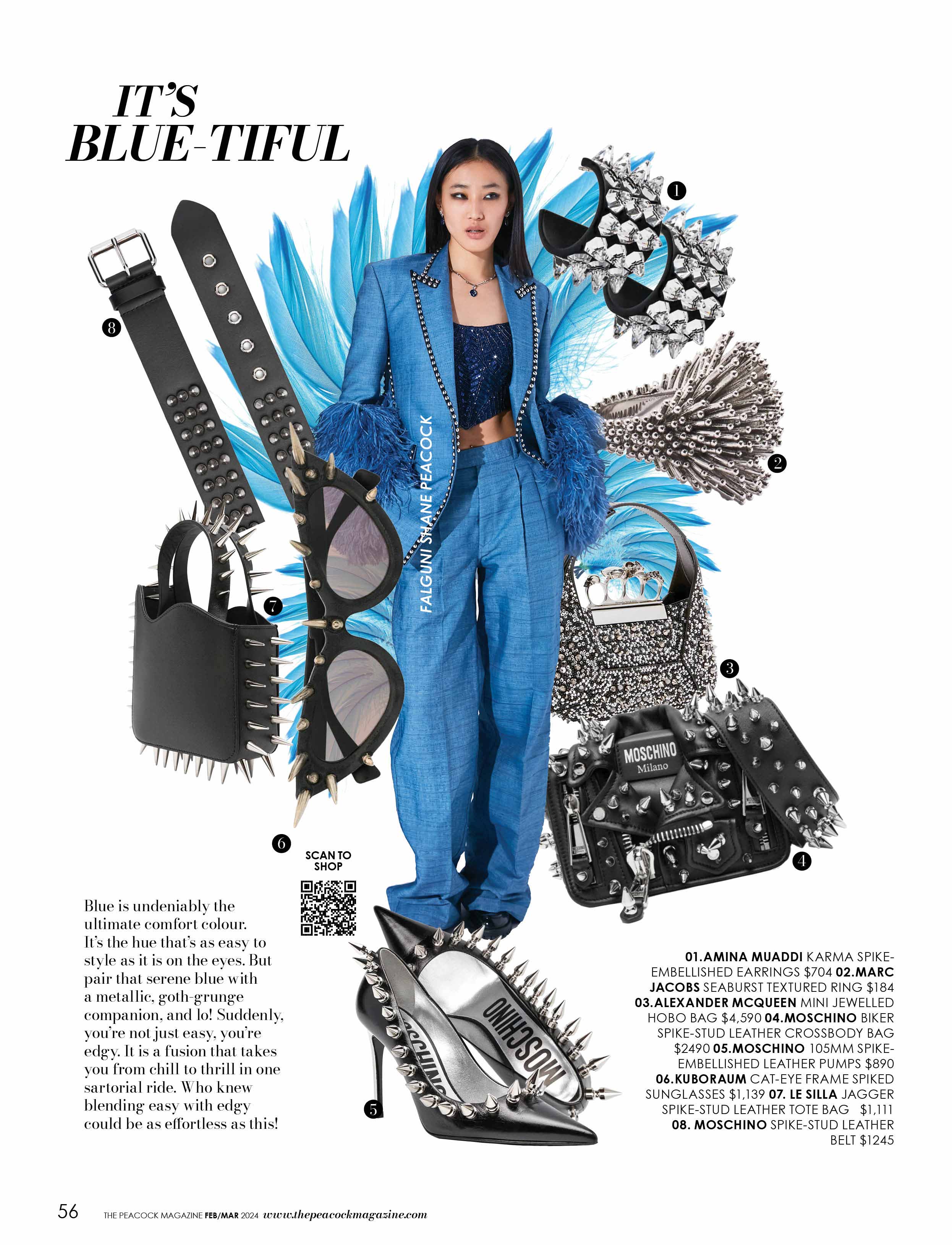 It’s Blue-tiful-fashion-layout-the-peacock-magazine-aniversery-issue-2024