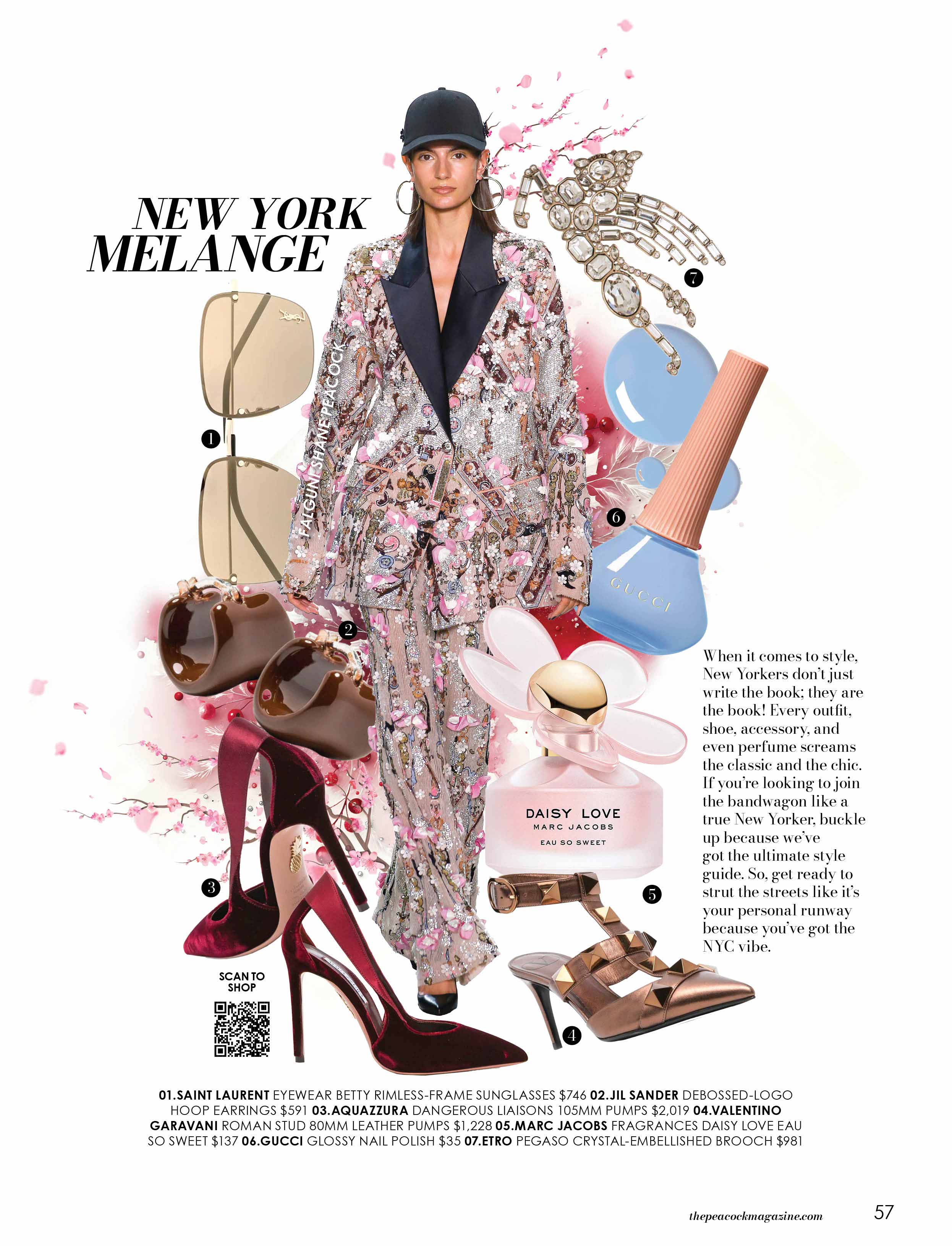 New York Melange-fashion-layout-the-peacock-magazine-aniversery-issue-2024